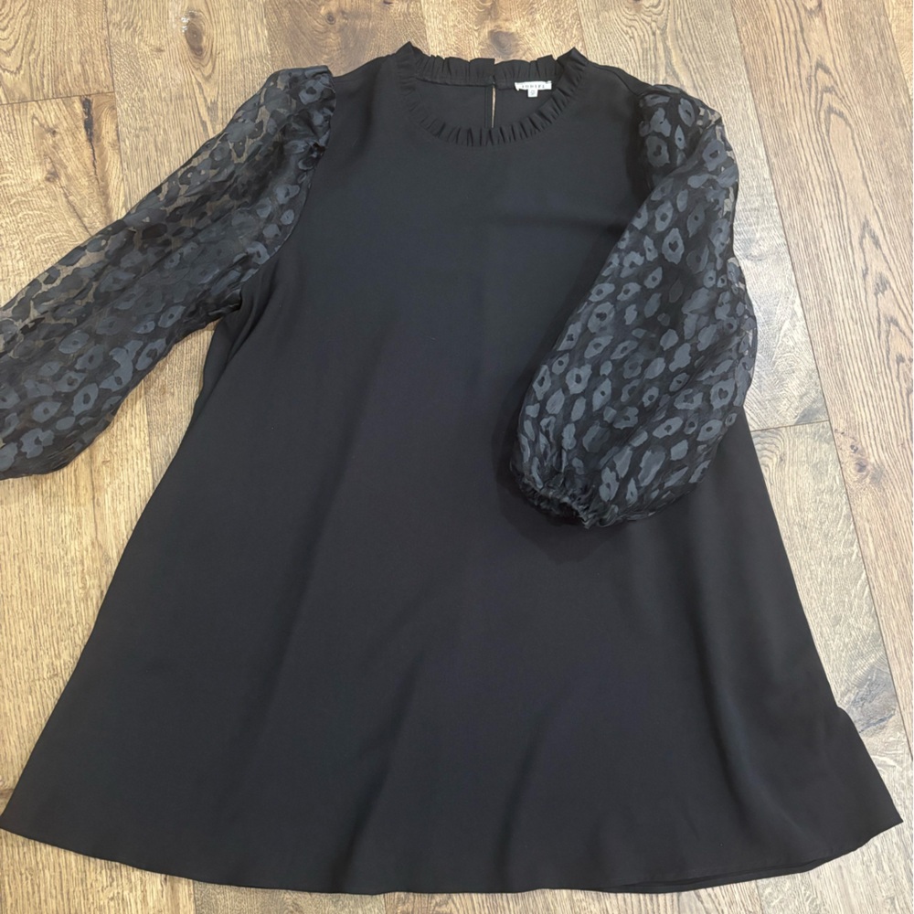 JODIFL Black Ruffled Collar Dress